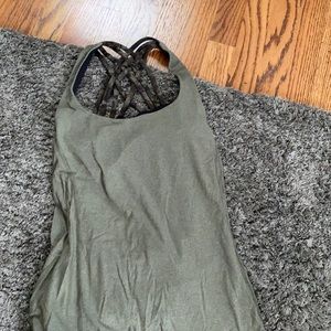 Green strappy tank top